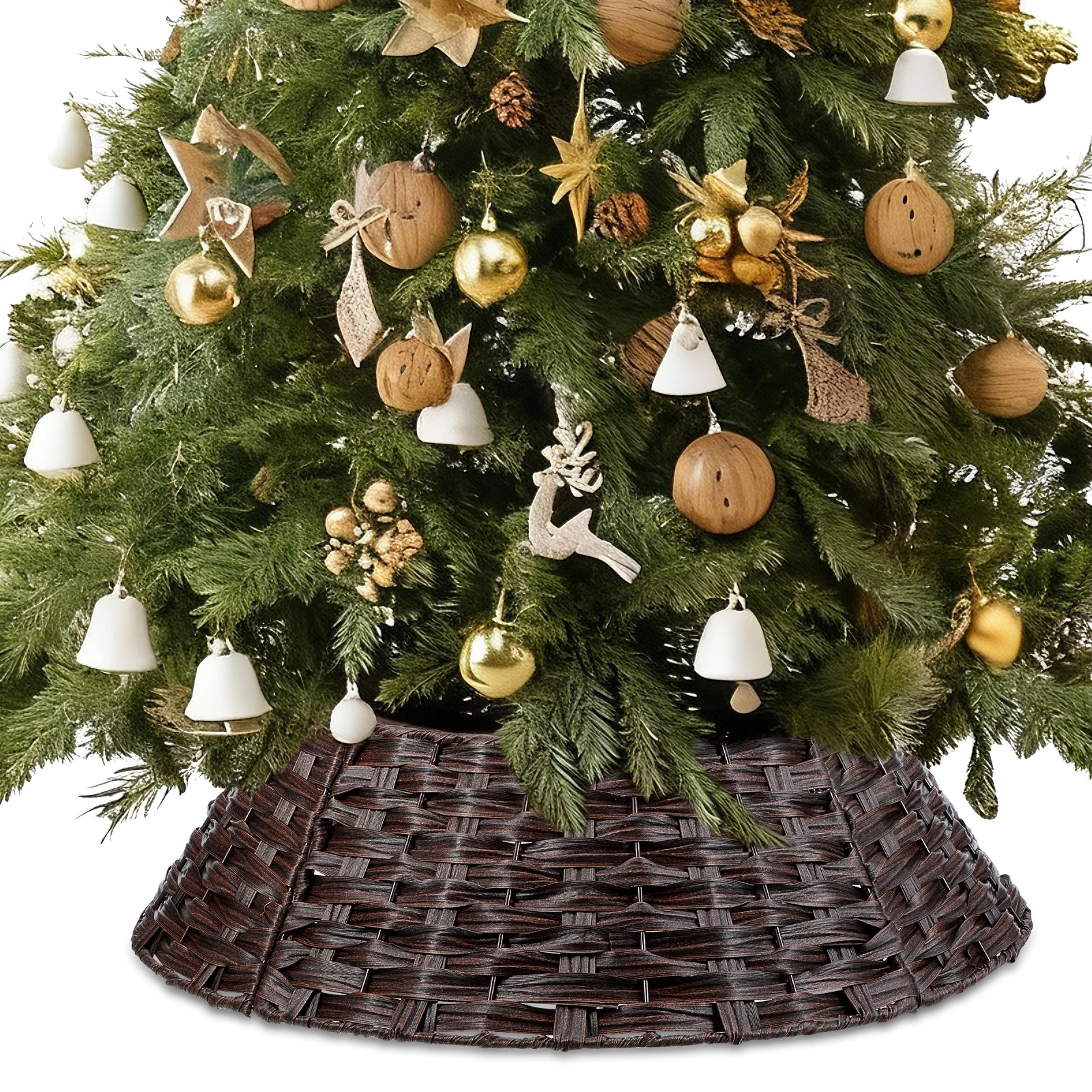 

Christmas Tree Skirt Farmhouse Rustic Decorative Collar For Artificial Trees Indoor Outdoor Holiday Party Garden Bar Hotel