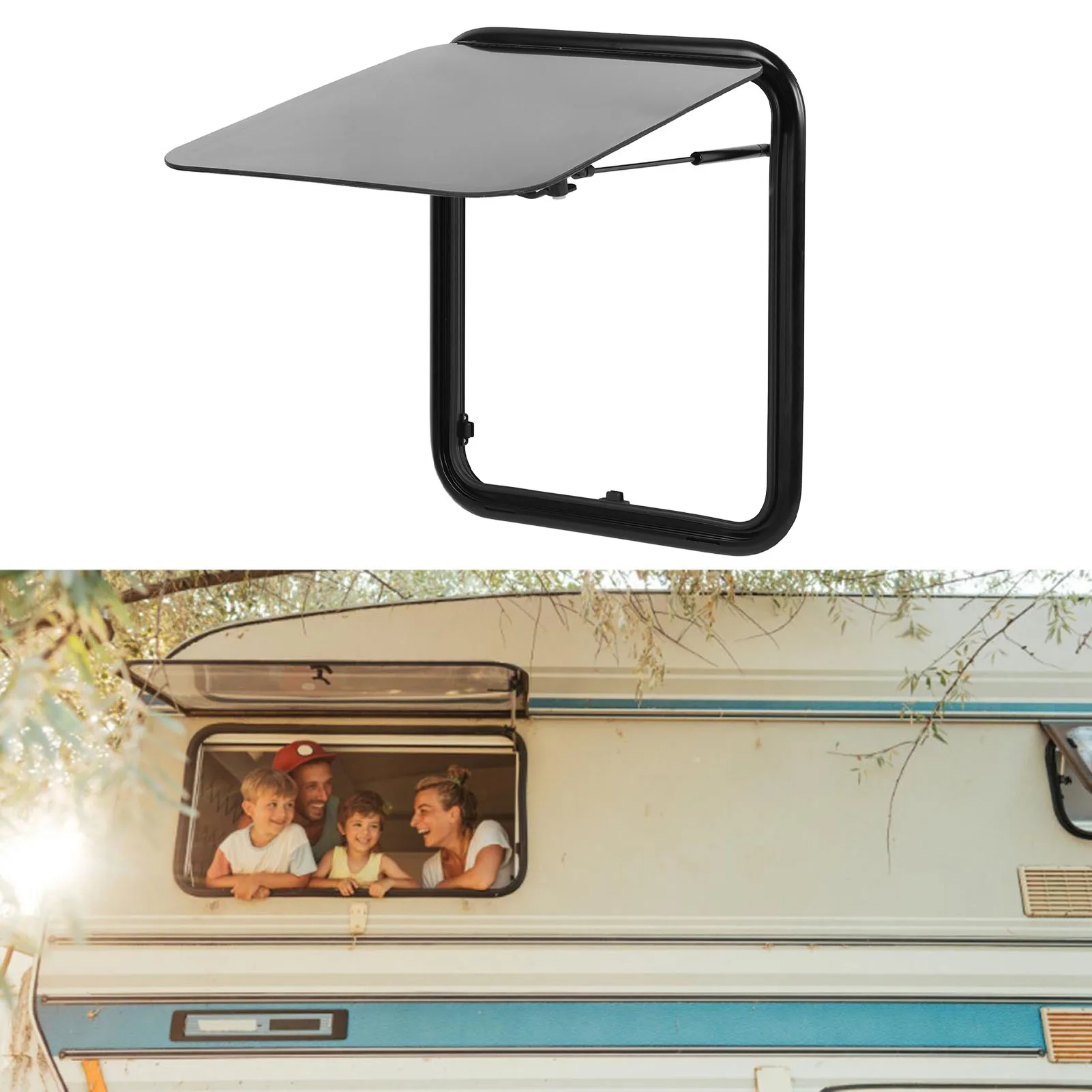 16 × 20 بوصة نافذة RV زاوية مستديرة طبقة مزدوجة من الأكريليك قضيب دعم هيدروليكي حماية الخصوصية لمقطورة القافلة #2