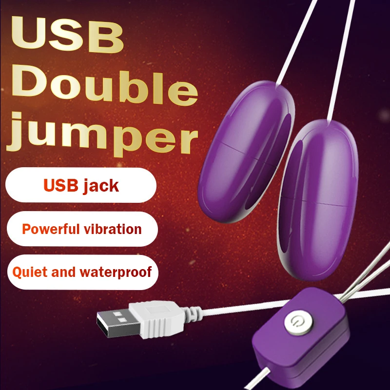 USB Double Jump Egg Vibrator Strong Vibration Vagina Balls Clitoris Stimulator Female Masturbator Sex Toys for Women Adult Games