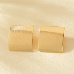 Simple Retro Brushed Metal Stud Earrings For Women OL Sporty Holiday Fashion Jewelry Ear Accessories DE010