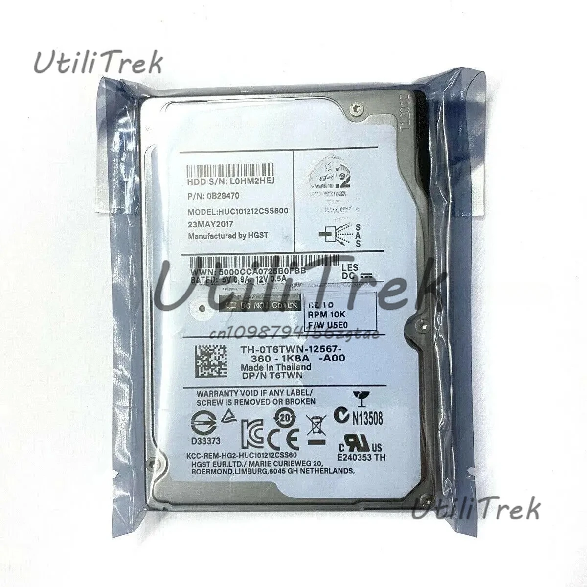 

1.2TB 6G 10K 2.5" SAS 0T6TWN T6TWN HUC101212CSS600 HDD Hard Drive FOR Dell