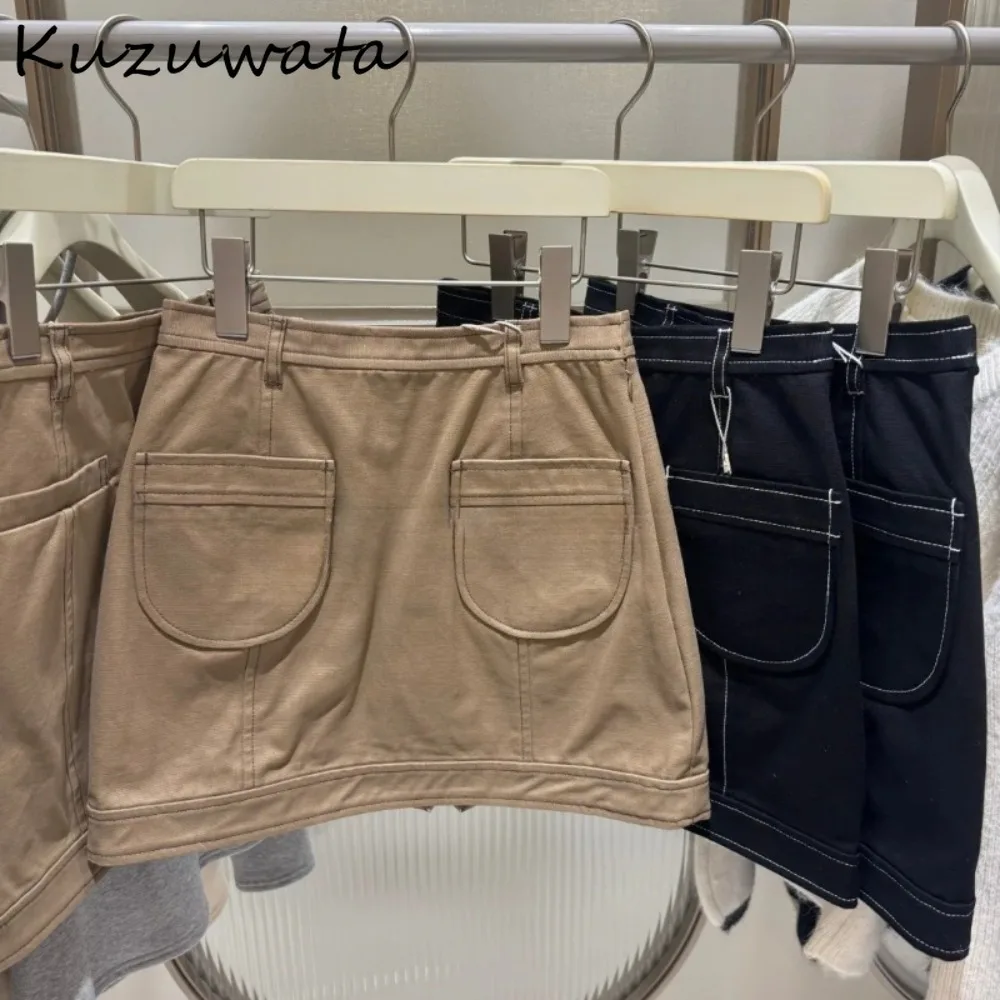 

Kuzuwata Moda Panelled High Street Minority Coat New Casual Turn-down Collar Long Sleeve Jacket Japan Streetwear Short Zip Tops