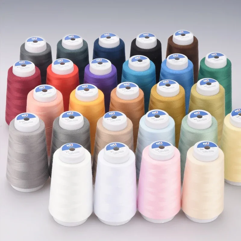 402 خيط خياطة 2100 ياردة كل بكرة بلون أبيض وأسود خيط خياطة للآلة وأدوات خياطة البوليستر المنزلية #1