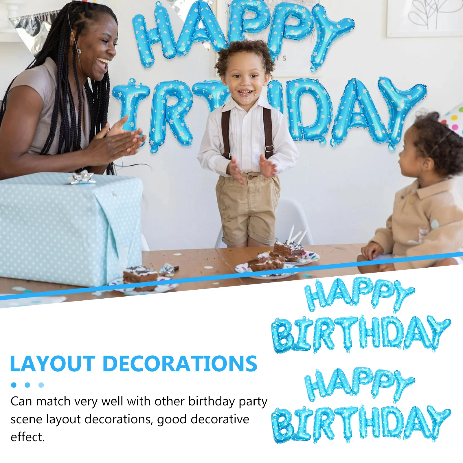 

2Sets Birthday Letter Balloons Bright Happy Birthday Decorations for Boys Girls Party Photo Props Party Decor Balloons
