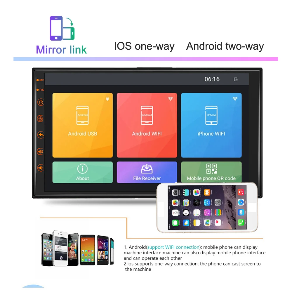 Carnovo Android 9.0 2 Din Car Radio GPS Multimedia Player Autoradio 2G+16G For Volkswagen Nissan Toyota Hyundai Kia Ford Focus