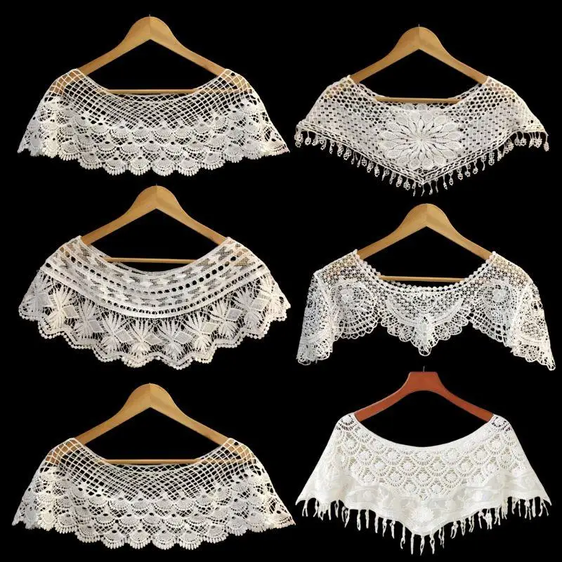 

New Women Knit Hollow Out Shawl Wrap Wedding Bridal Evening Dress Lace Shawl Wedding Sunflower Lace Scarf Shrug Cape Poncho