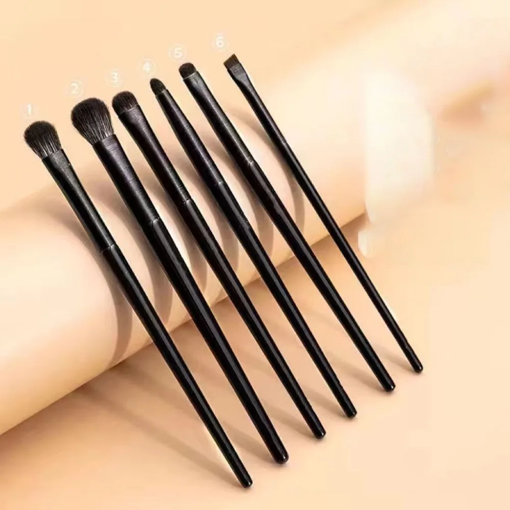 5/6pcs Convenient Multi-use Eyeshadow Brushes Soft with Plastic Handle Eyeshadow Lip Brush Lying Silkworm Brush