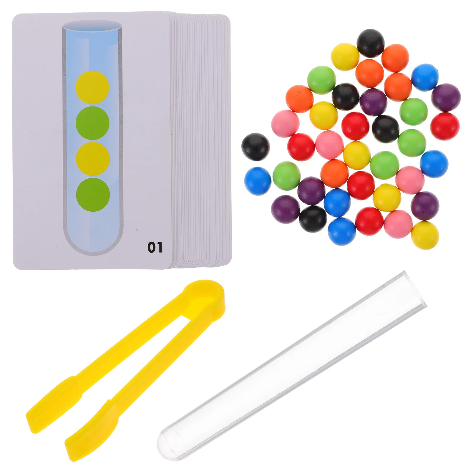 1 セット色認知学習ビーズチューブセット細かい運動能力教育ゲーム幼児向け子供向け明るい安全無毒