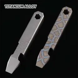 10CM Titanium Alloy Multifunctional Crowbar Outdoor Camping Bottle Opener Tool EDC Metal Pry Bar New Nail Pryer