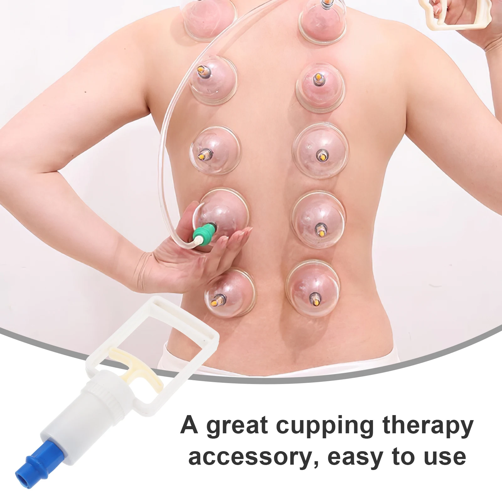 

Therapy Device Hand Pump Vacuum Cupping Lightweight Plastic Body Manual Suction Pump For Neck Shoulder Massage Acupressure Tool