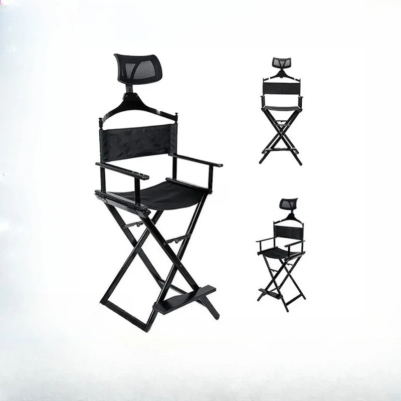 Klappstuhl aus Aluminiumlegierung, Strandstuhl mit Kopfstütze, Regiestuhl für den Außenbereich