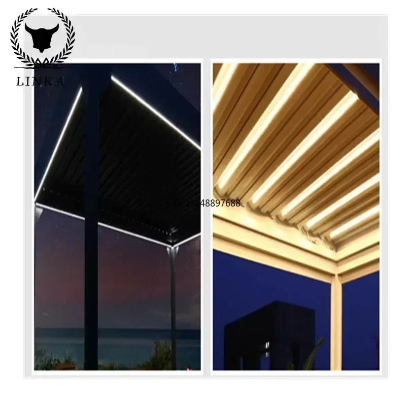 Opening Closing Pergola Roof Modern Aluminum Outdoor Pergola Awning Roof For Sunshade Pergola Roof Louver