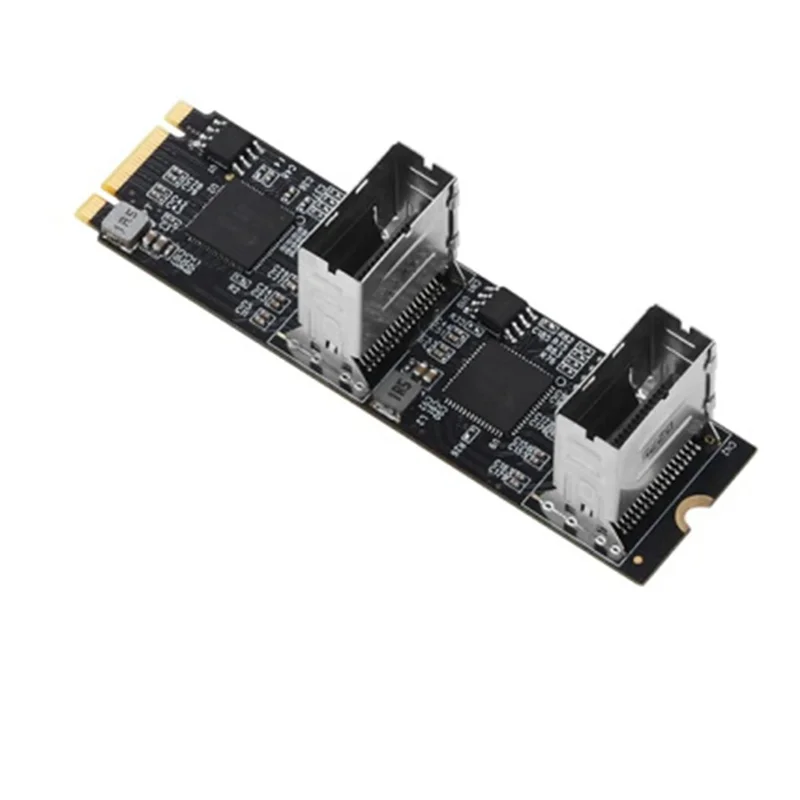

New M.2 To SATA Card PCI Express 3.0 M2 To SATA Multiplier Adapter 8 Port SATA 3 6Gbps Controllers B+M Key