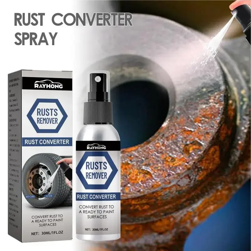 30ML Multi Purpose Rust Remover Spray Metal Surface Chrome Paintar Auto Rust Stain Remover Car Detailing Rust Removal for Metal