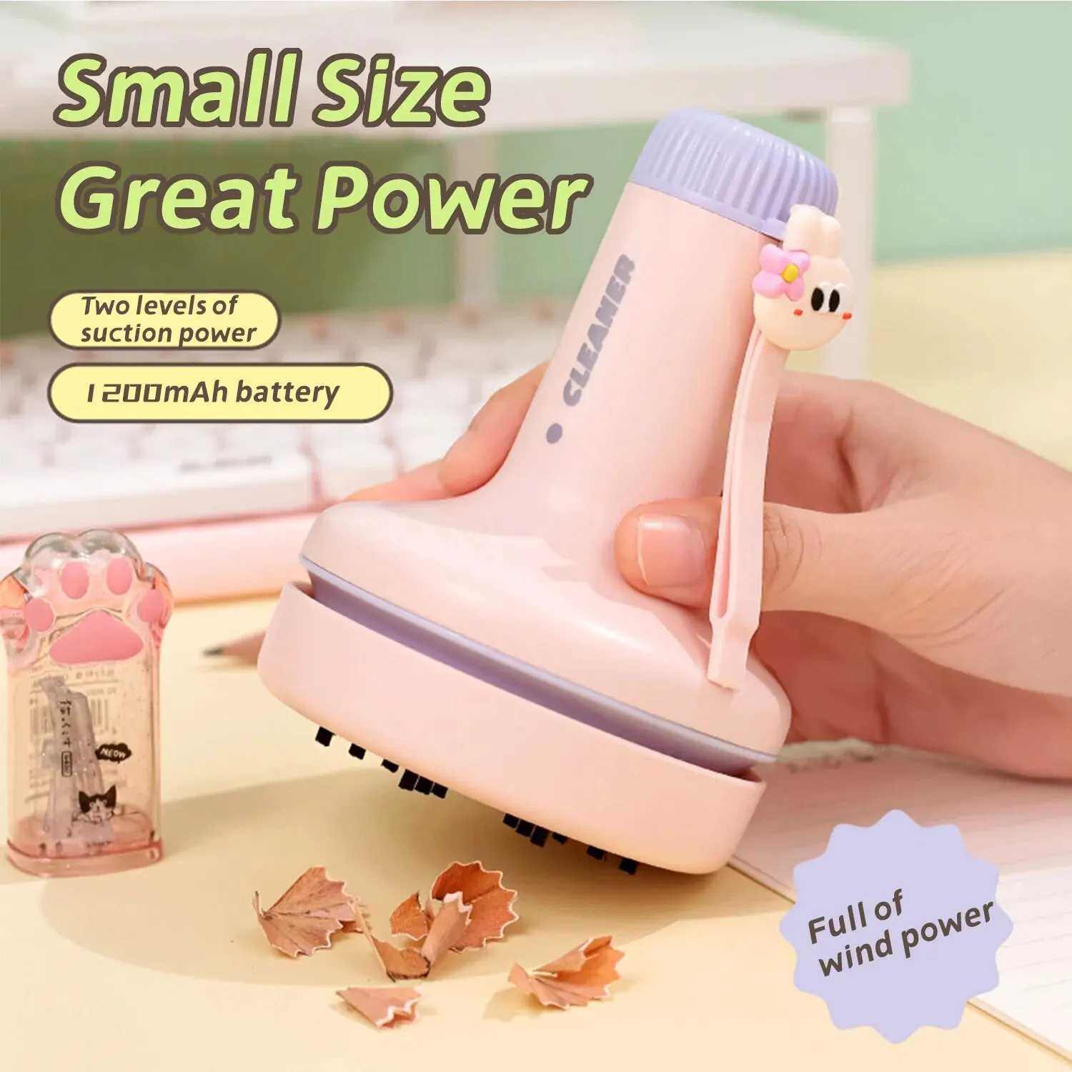 Fun Play Desktop Vacuum Cleaner 2-speed Strong Suction Vacuum Cleaner Mini Portable USB Charging Vacuum Cleaner for Cleaning