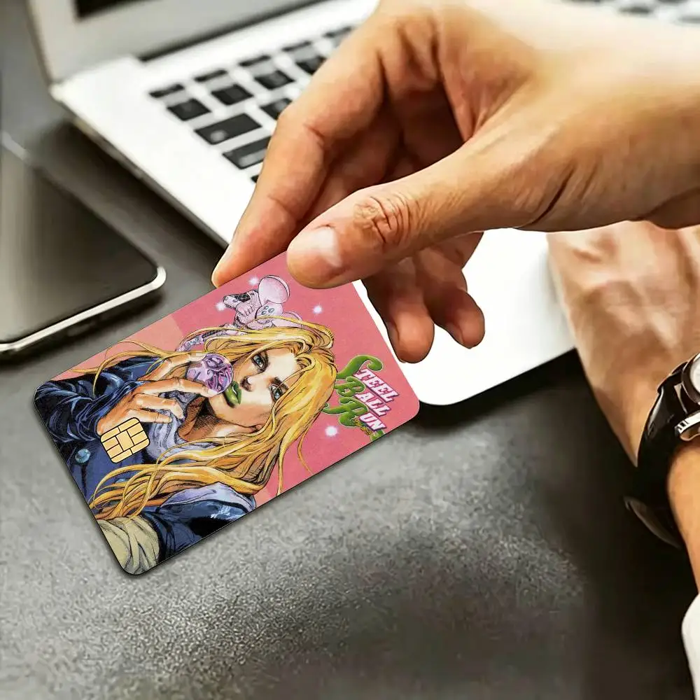 J-JOJOs G-Gyro Z-Zeppeli HD Waterproof Credit Card Stickers Silicone Decals For Chip Game Cards Gift