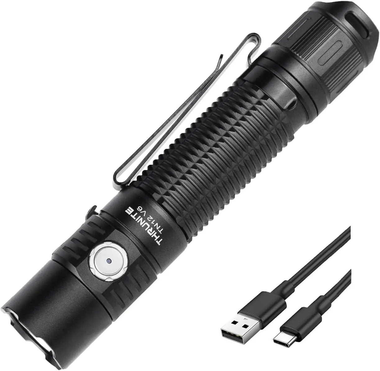 

1950 Lumens Tactical LED Flashlight, USB-C Rechargeable, 6 Modes for EDC, Law Enforcement & Outdoor Use