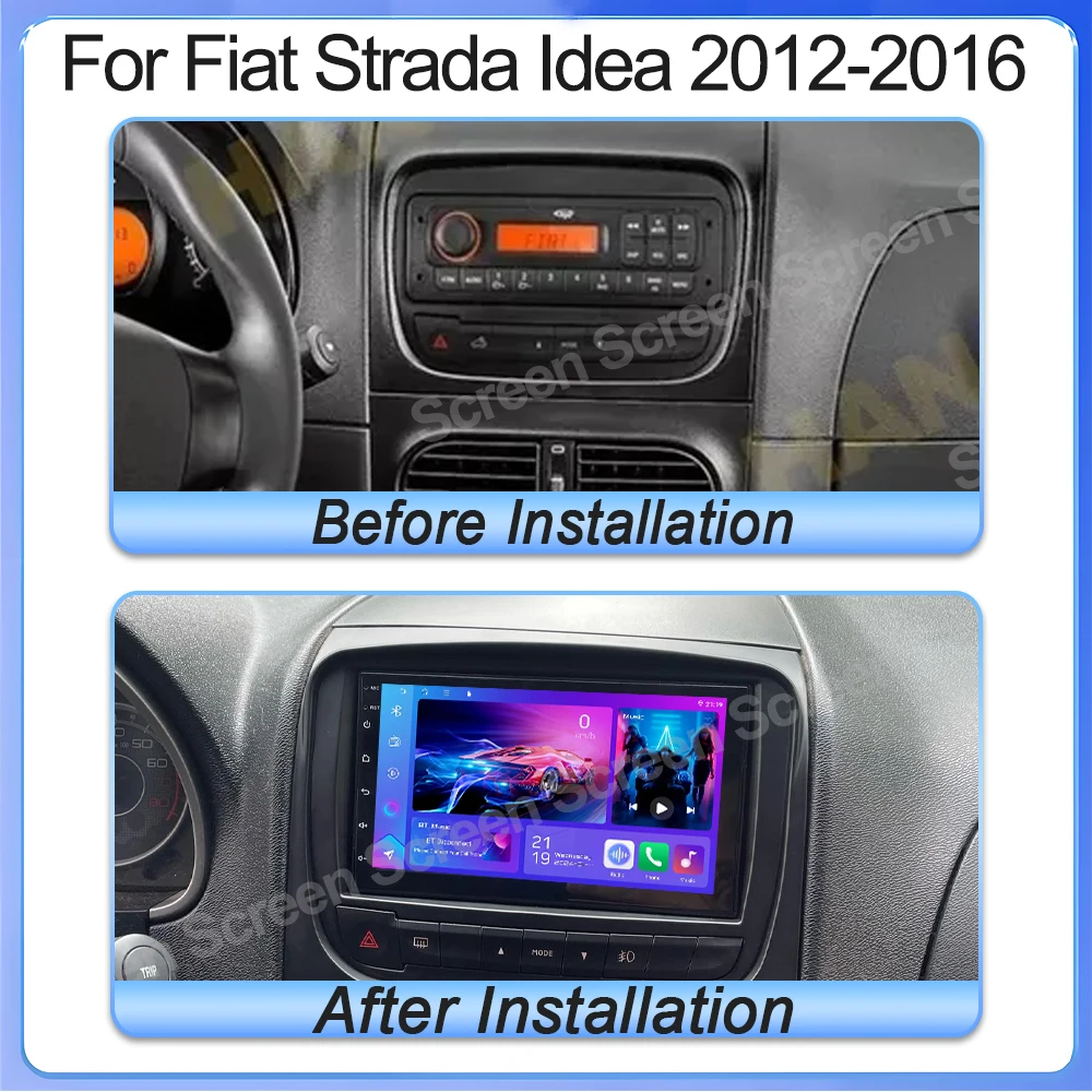 For Fiat Strada Idea 2012-2016 Car Radio Multimedia Video Player Android 16 Bluetooth GPS navigation Mirror Link Touch Screen 5g