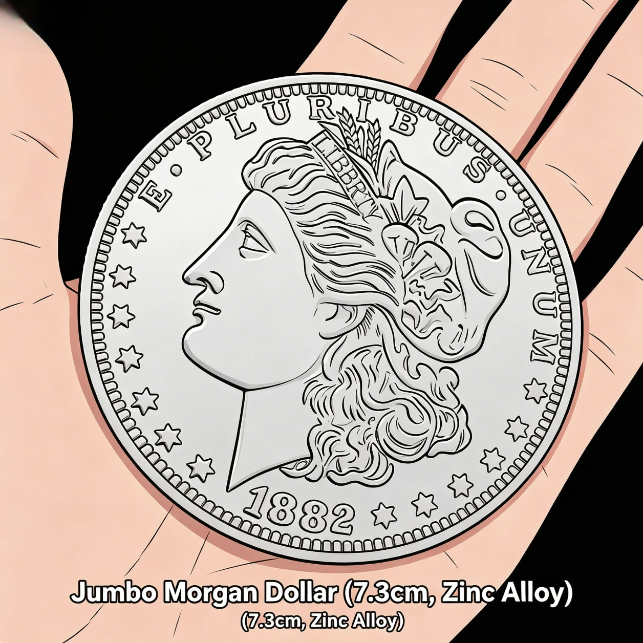 replica-de-moeda-jumbo-morgan-dollar-73cm-em-liga-de-zinco-adereco-de-magica-para-truques-de-close-up-e-palco-para-magicos