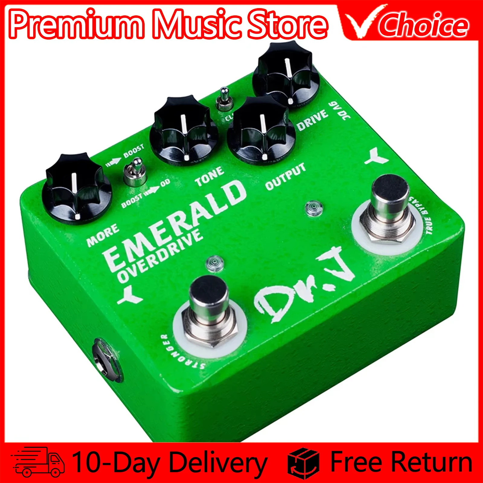 JOYO Guitar Pedal D60 EMERALD Overdrive Effect Pedal Dr.J Series Mosfet Diode Clipping 15dB Boost True Bypass Guitar Accessory