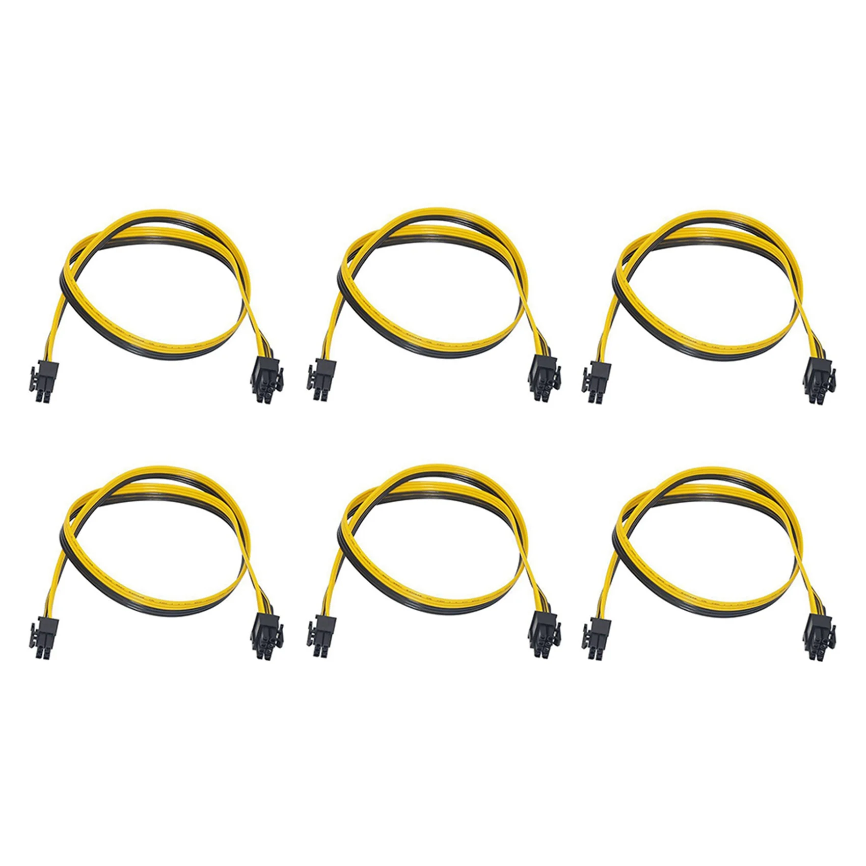 

6 Pcs 6 Pin Male to 8 Pin (6+2) Male PCI-E PCIE Power Cable PSU GPU PC 60cm