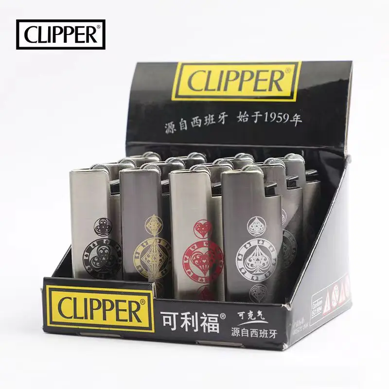 CLIPPER Portable Lighter Grinding Wheel Butane Gas Lighter Replaceable Flint Pulley Metal Machine Creative Vintage Lighters