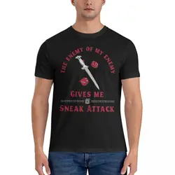 Me Sneak Attack Rogue Funny T Shirts Men Cotton Vintage T-Shirts Crew Neck D-Dungeons And Dragons DND Tees Short Sleeve Clothes