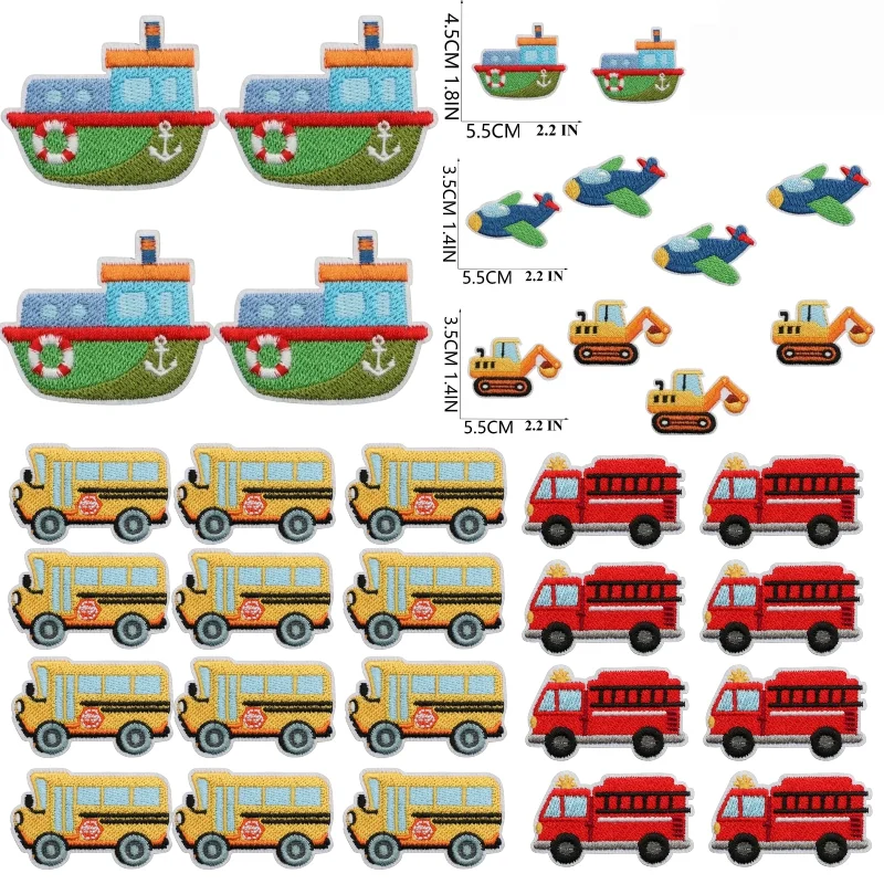 

Little Ship Embroidery Cloth Sticker Hot Air Balloon Patch Sticker Children's Clothing Embellishment Traffic Lights Car Compute