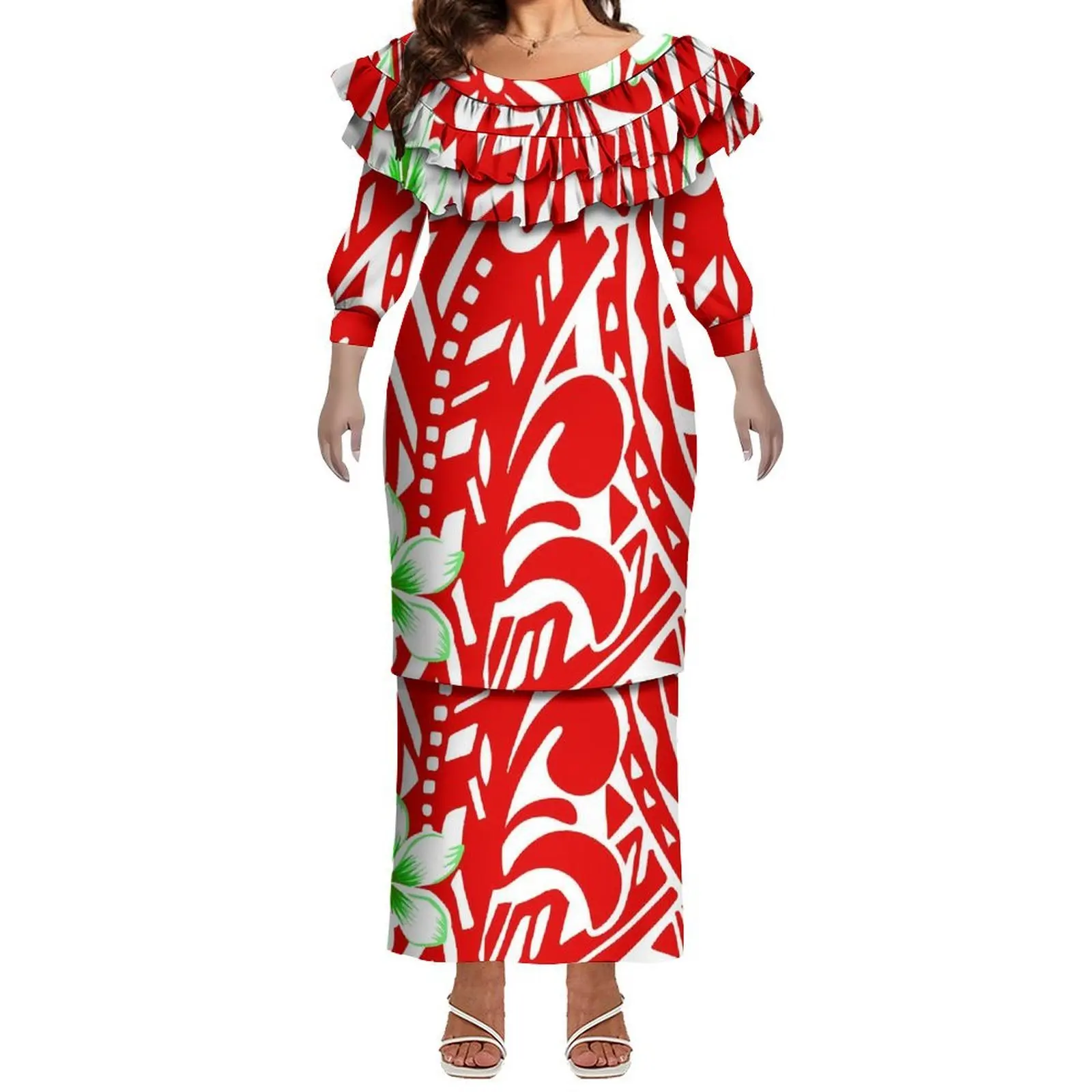 

Высококачественный повседневный летний женский комплект пулетаси с цветочным принтом, кружевом и оборками, оптом на заказ - Платье для фестивалей и вечеринок