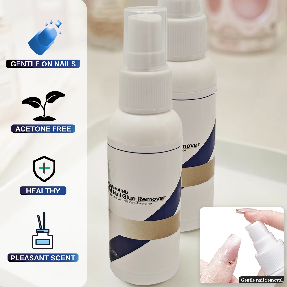 2fl. Dissolvant de colle solide pour ongles, facile à enlever sur les faux ongles, formule améliorée, douce, retrait rapide des années 15, oz