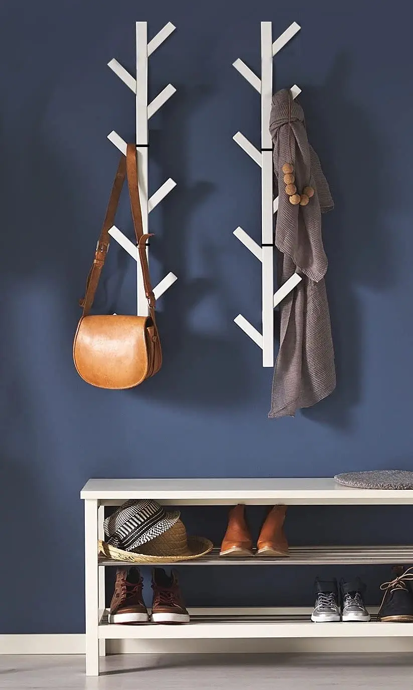 Living room wall-mounted premium metal hat coat rack
