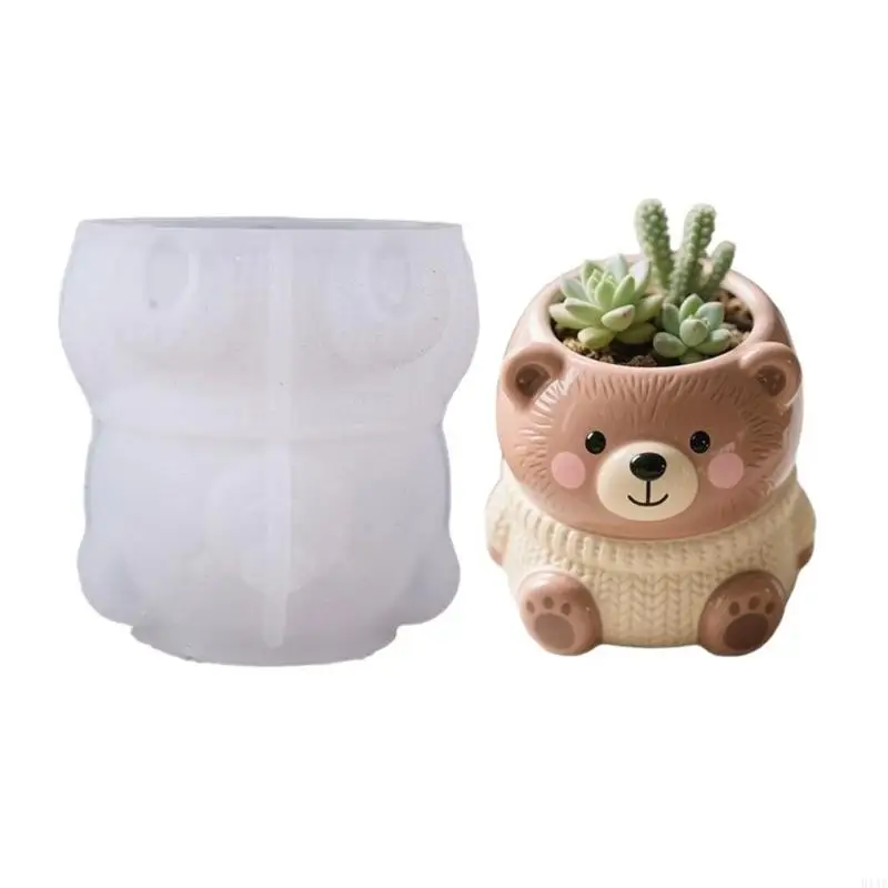 

91AF Медведь Силиконовая форма для рукоделия, форма для контейнера из смолы, идеальная для DIY, держатель для ювелирных изделий