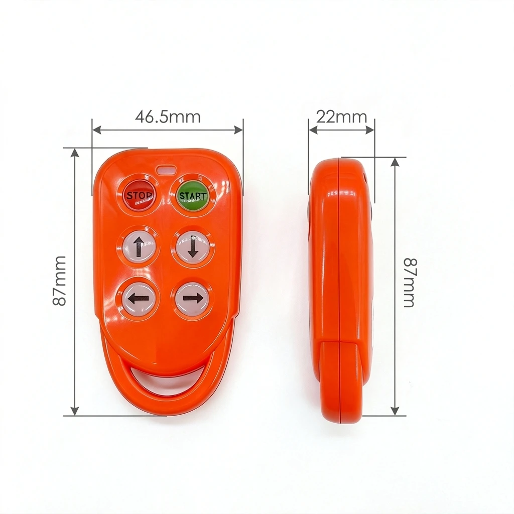 HzBoY Mini Industrial Remote Control 4 Button Wireless Transmitter Receiver Set 433MHz for Crane Hoist Forklift 100m Range
