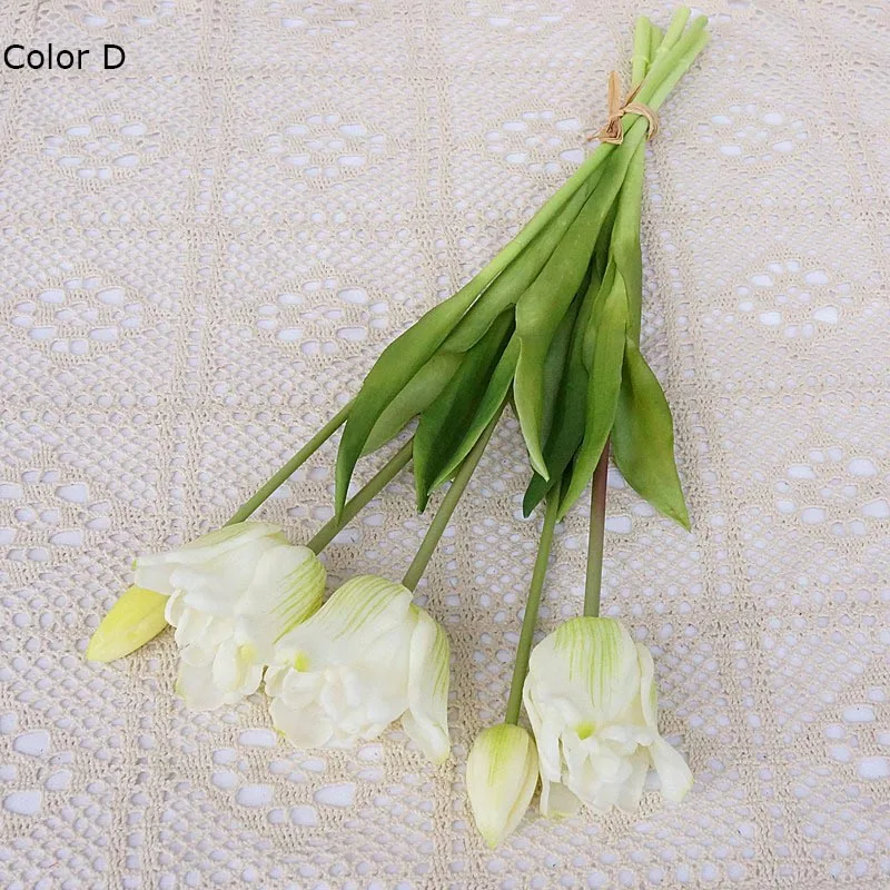 Large Unique Real touch sillicone baroque tulips Luxury artificial flowers wedding decoration Home Decor flores artificiales