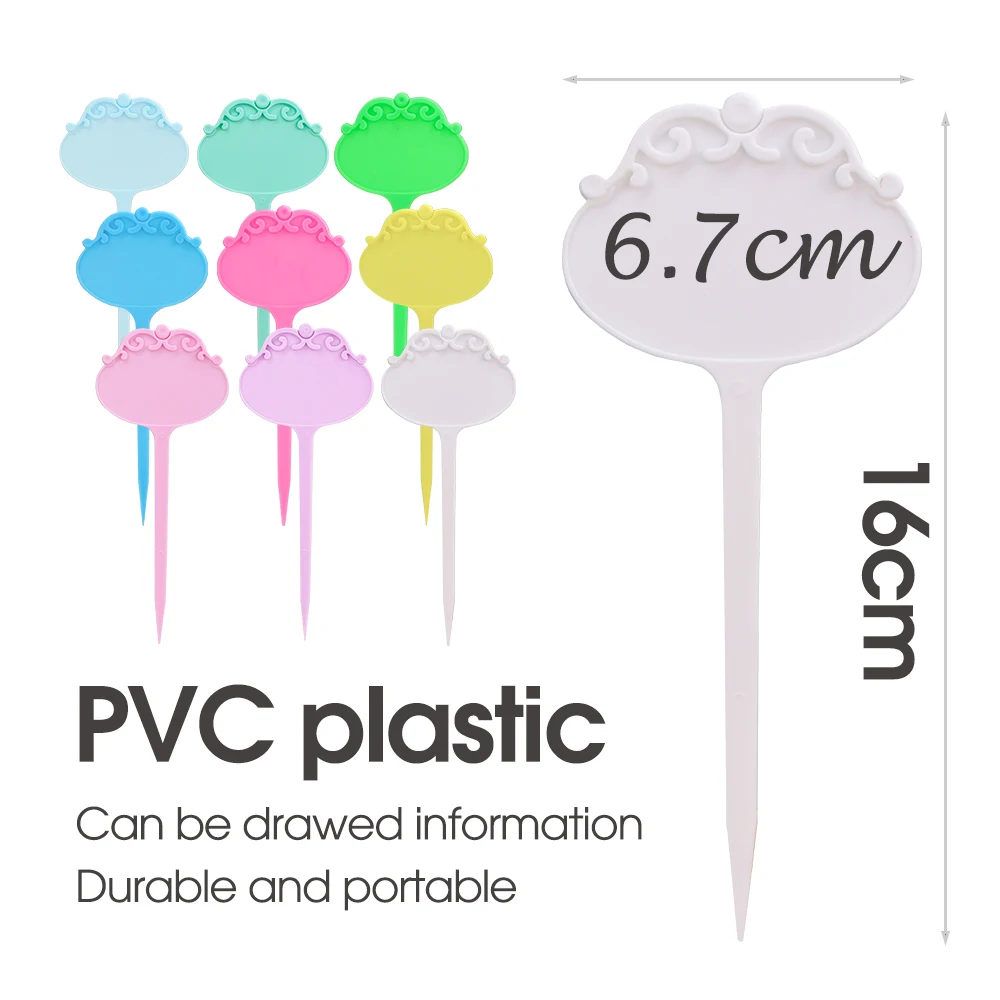 9-36PCS 160x67MM Flower Shaped Garden Plant Label Plastic PVC Writable Tag Waterproof Reusable Potted Marker Classification Sign