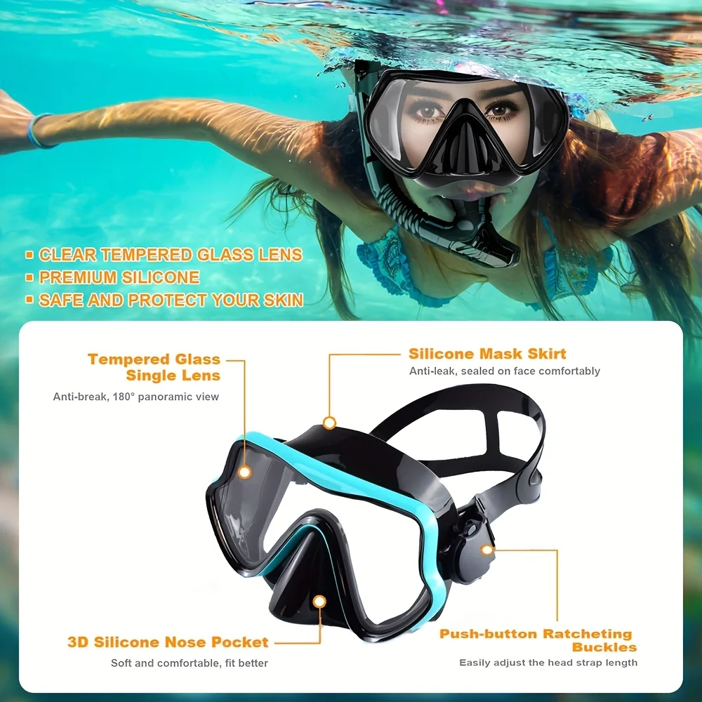 Masque Snorkeling Adulte Masque De Plongée Avec Tuba Pour Adulte