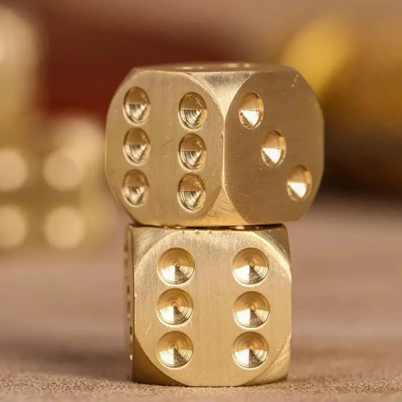 High Quality Brass Dice, Pure Copper Metal Solid, Creative Mahjong Game Toy Dice For Bar Supplies, Hand Polished CNC