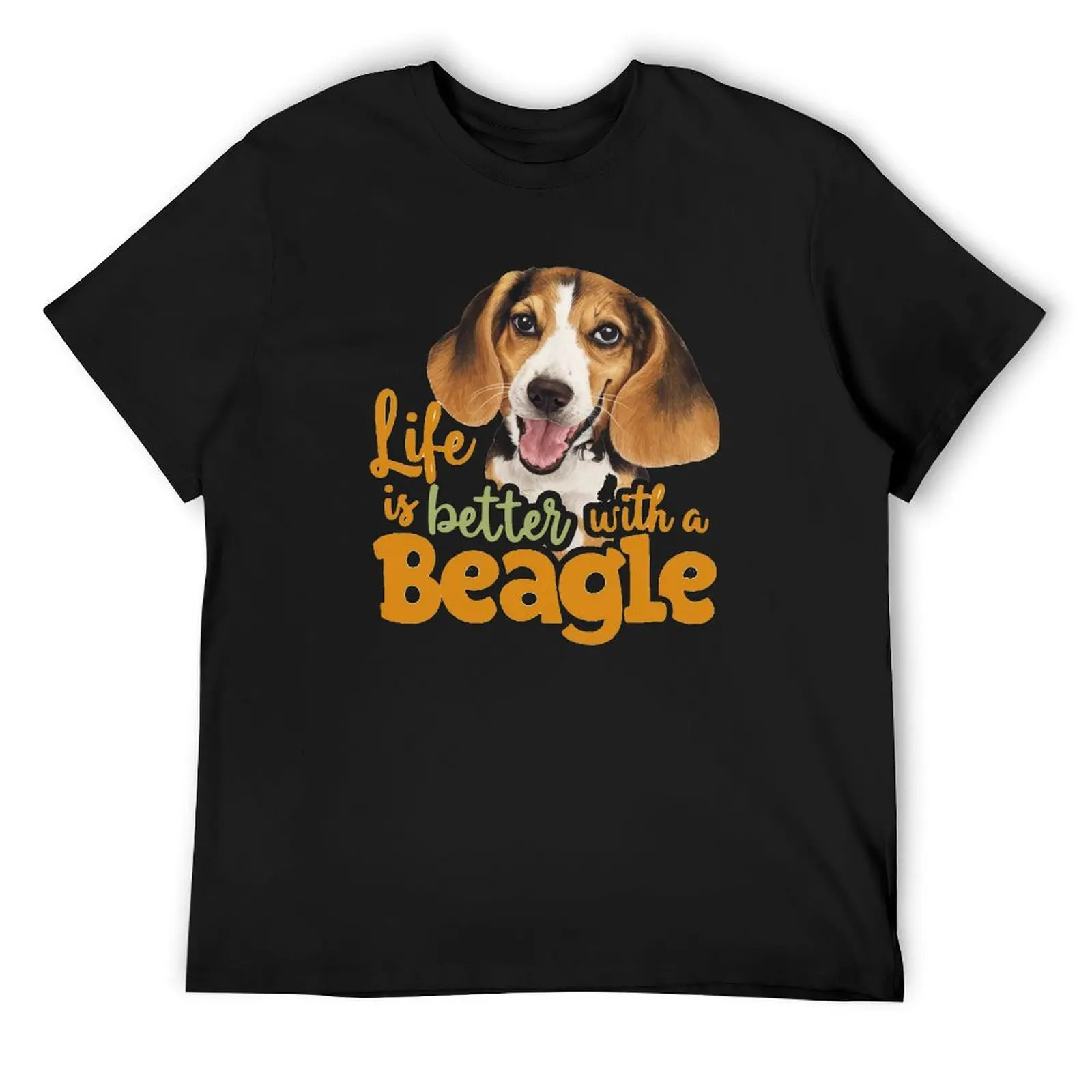 life is better with a beagle T-Shirt cotton graphic tees graphic t shirt vintage graphic t shirts mens t shirts pack