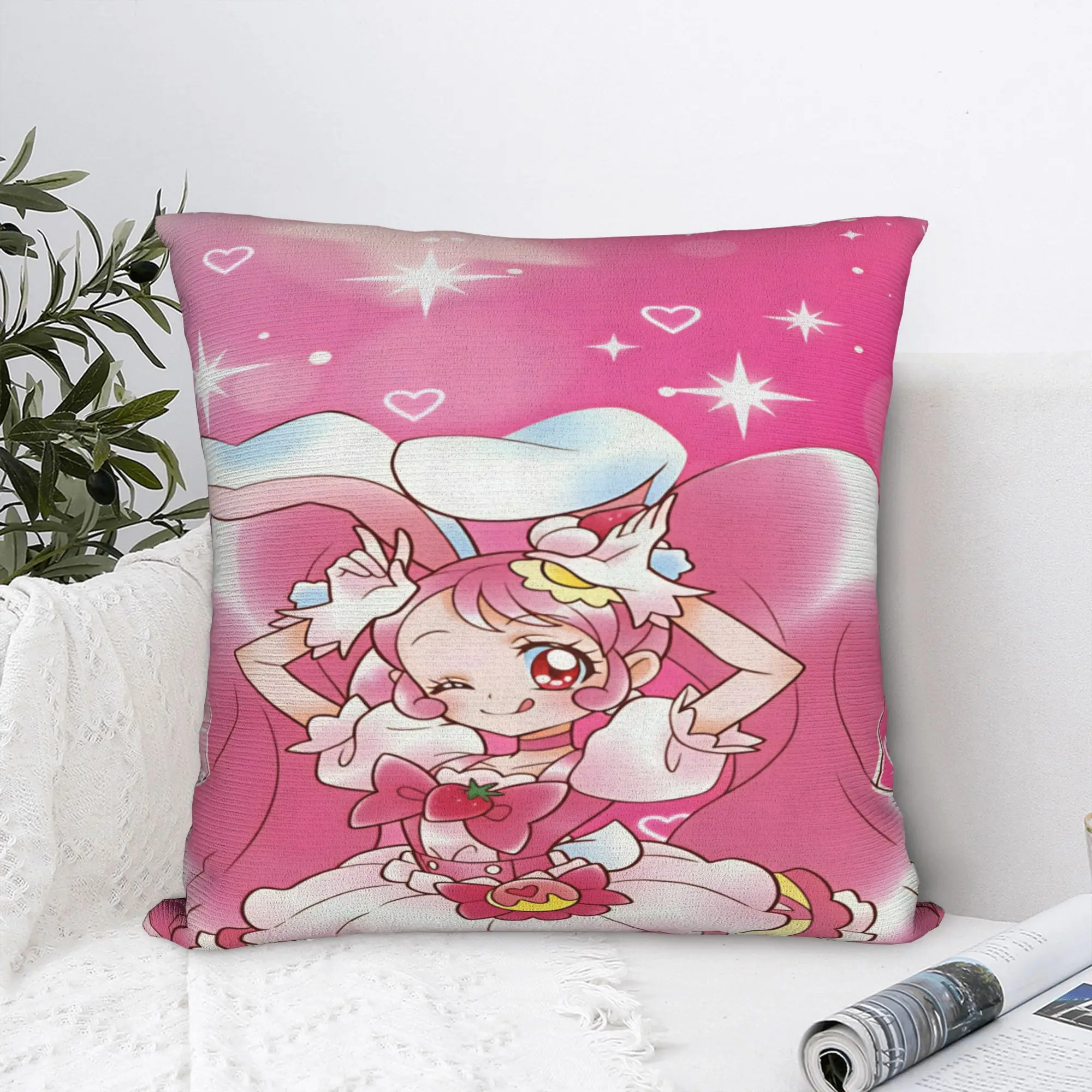 Pretty Cure  Pillow Case  Soft Pillow Cover Novelty Pillowcases For Sofa Couch Bed Living Room