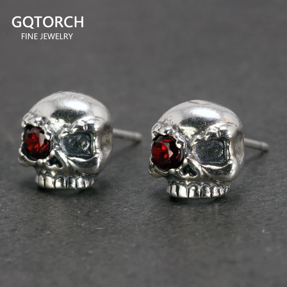 

Серьги-гвоздики из стерлингового серебра 925 пробы с одним глазом и черепом для мужчин с кубическим цирконом, серьги-гвоздики в стиле панк-рок, персонализированные ювелирные изделия