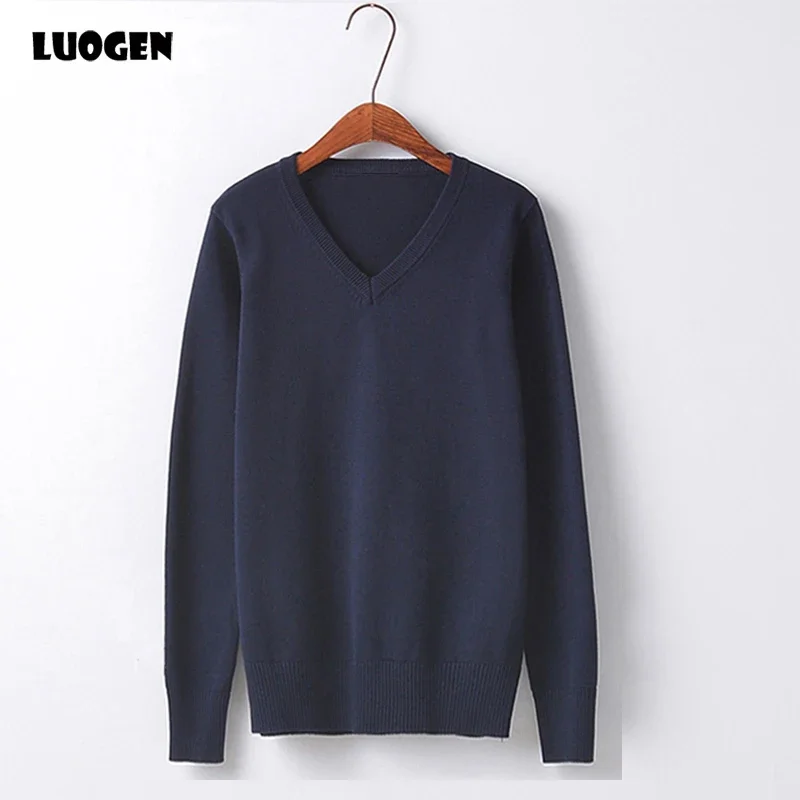 Japanese school style JK sweater uniforms men and women students knitting V-neck sets of long-sleeved cotton sweater uniforms