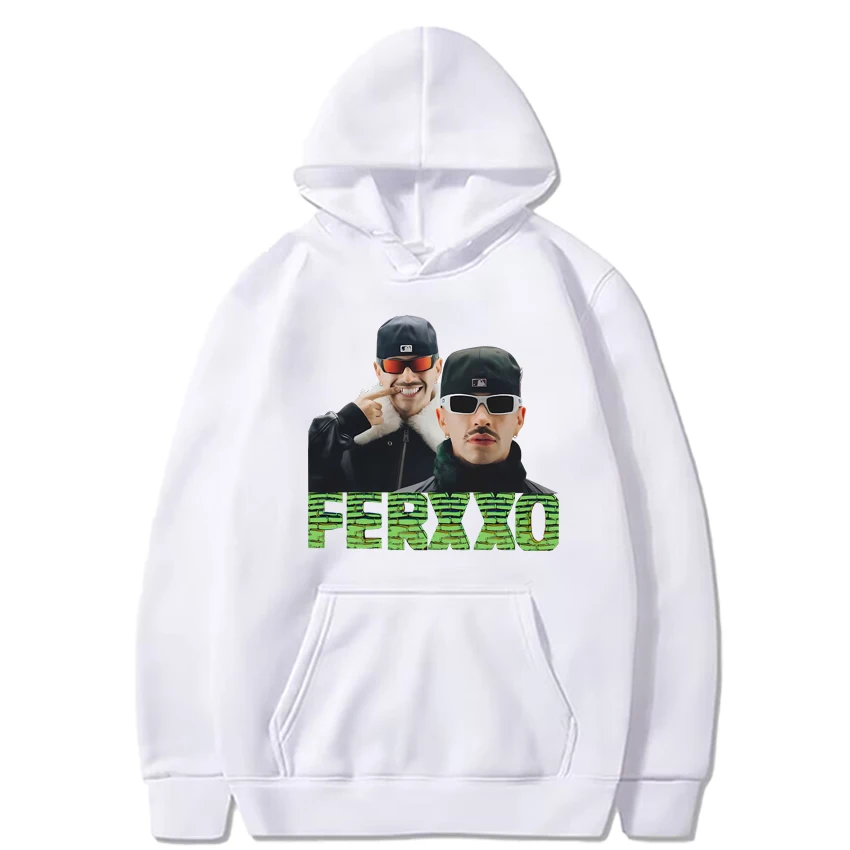 Rapper Feid Ferxxo tour 2024 Hoodie hitam grafis Pria Wanita vintage hip hop pakaian jalanan kaus lengan panjang uniseks