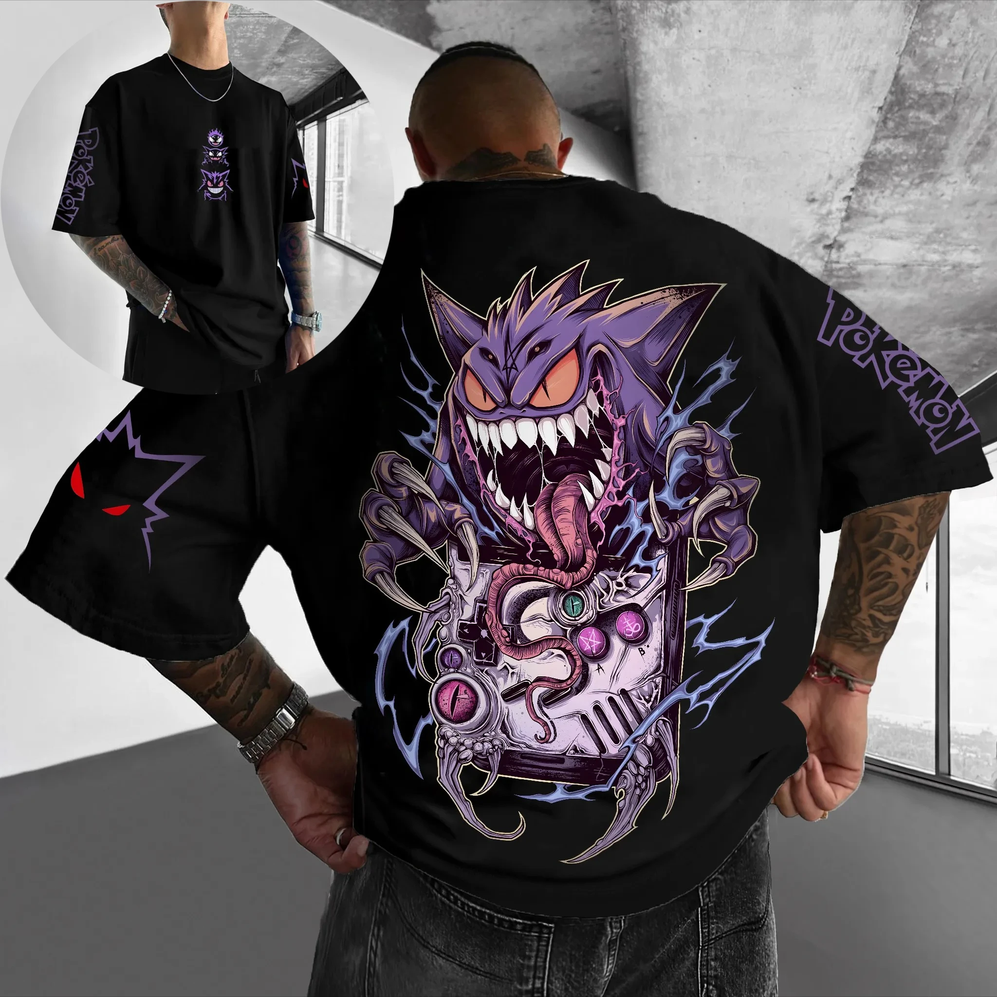 pokemon-gengar-anime-tshirt-2025-verao-masculino-algodao-streetwear-t-camisa-com-roxo-fantasma-pokemon-impressao-casual-jogos-grafico