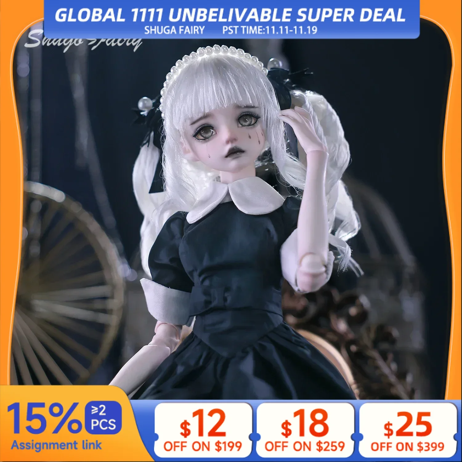 

ShugaFairy Kikyou, готическая часовня, монахиня, BJD, масштаб 1/4, девичья кукольная шарнирная художественная кукла из смолы, полный набор для взрослых коллекционеров