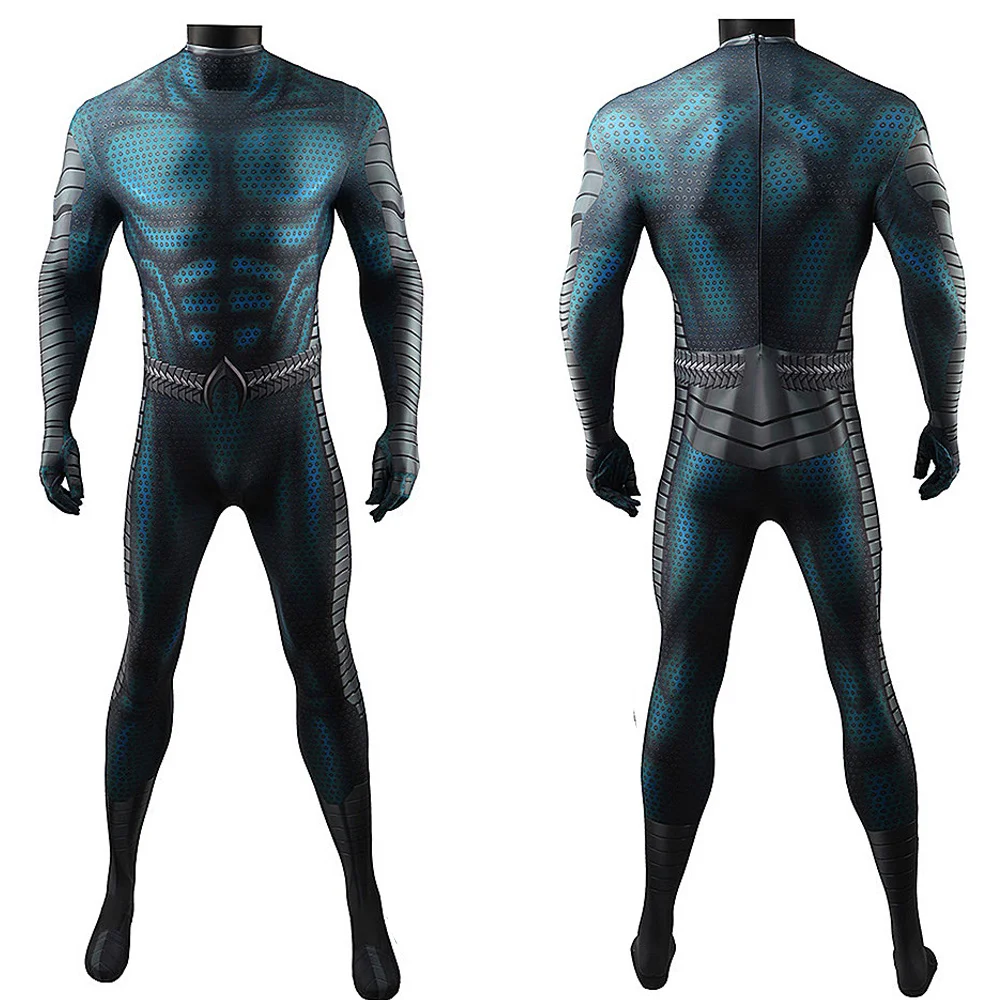 Aquaman 2 Cosplay Costume Green Superhero Arthur Curry 3D Printed Spandex Bodysuits Halloween Costume Aquaman Zentai Suits Adult