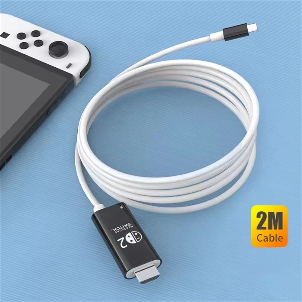 FANGTUOSI Type C to HDMI-compatible 4K Cable 100W PD Charging USB C HDTV Adapter for Steam Deck MacBook iPad Laptop Phone Tablet