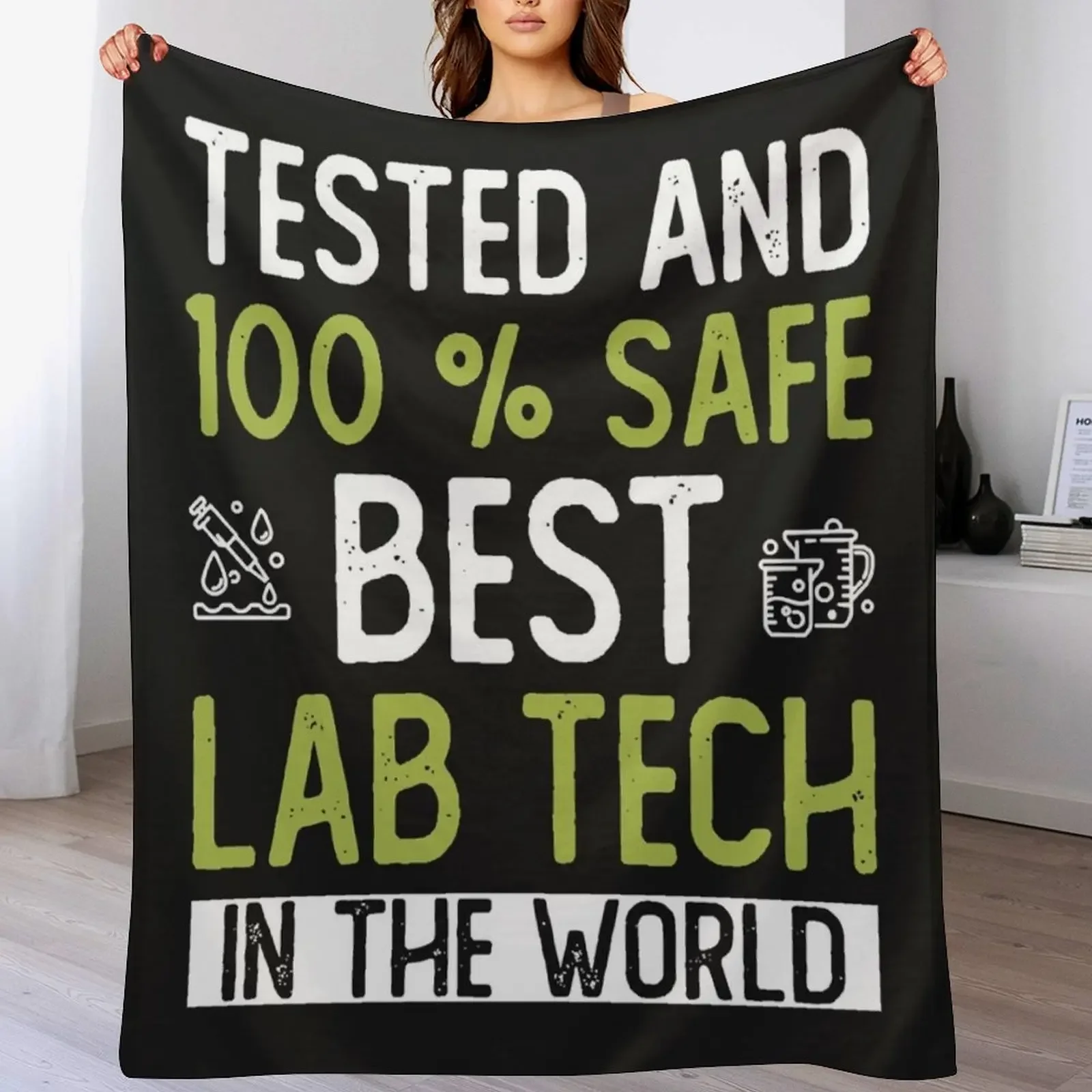 Best Lab Tech In The World - Womens Lab Tech Long Sleeve Throw Blanket Loose Retros Baby valentine gift ideas Blankets