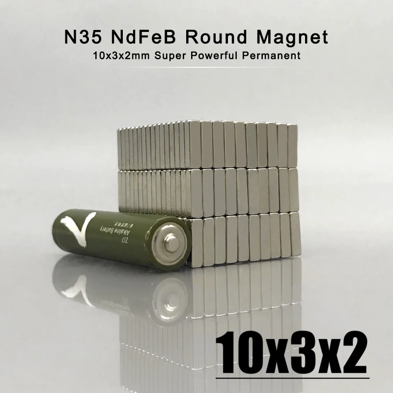 20/50/100Pcs Neodymium Material Size 10*3*2 mm NdFeB N35 Magnets Strong magnet 10x3x2mm Magnetic Materials Imanes 10mmx3mmx2mm