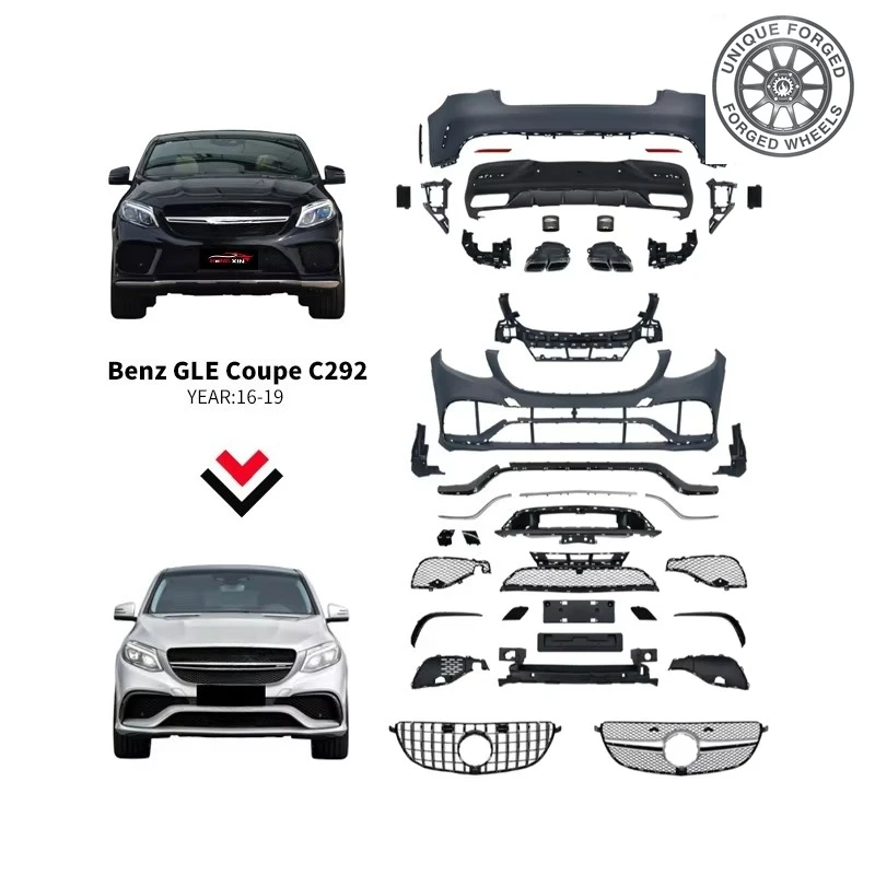 

Car Modification Parts Body Kit for GLE Coupe C292 2016-2019 Upgrade to Car Body Kit Front Bumper Rear Lip