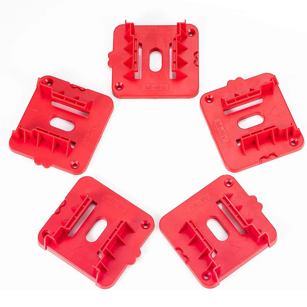 5 Pack Battery Holder Battery Mount For Milwaukee 18V Battery Dock Holder Fit For 48-11-1815 48-11-1828 48-11-1850 Battery 5Pcs